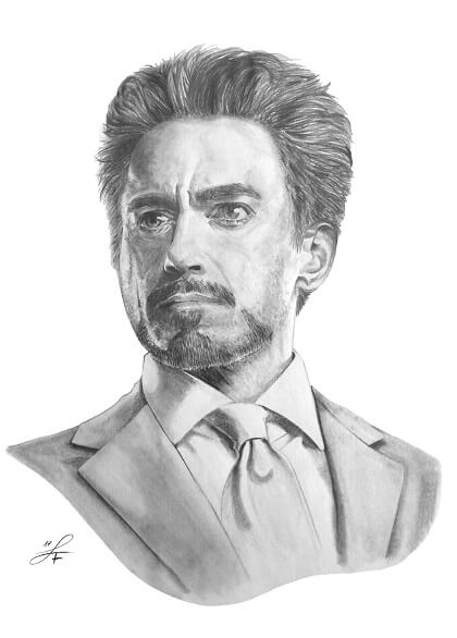 Portrait des Schauspielers Robert Downey Jr. als Iron Man